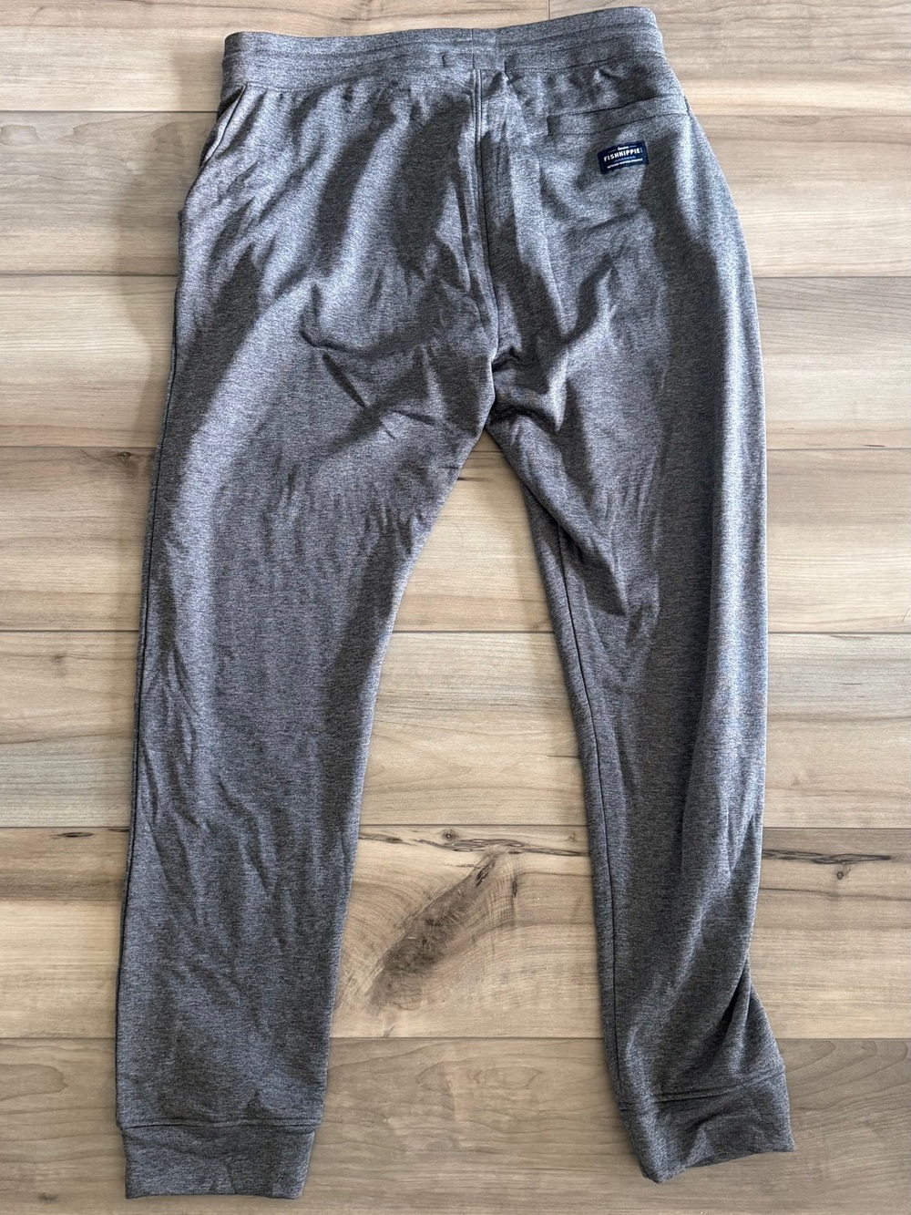 Men's Heather Gray Knit Jogger Pants fish hippie new